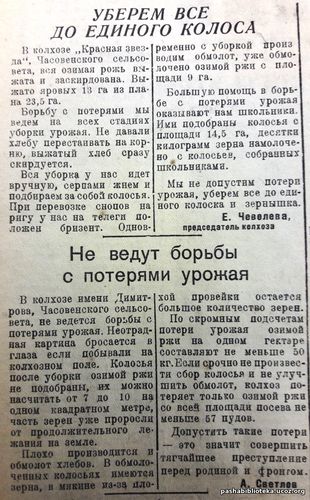 По страницам газеты «Пашский колхозник». 19 августа 1943 г.